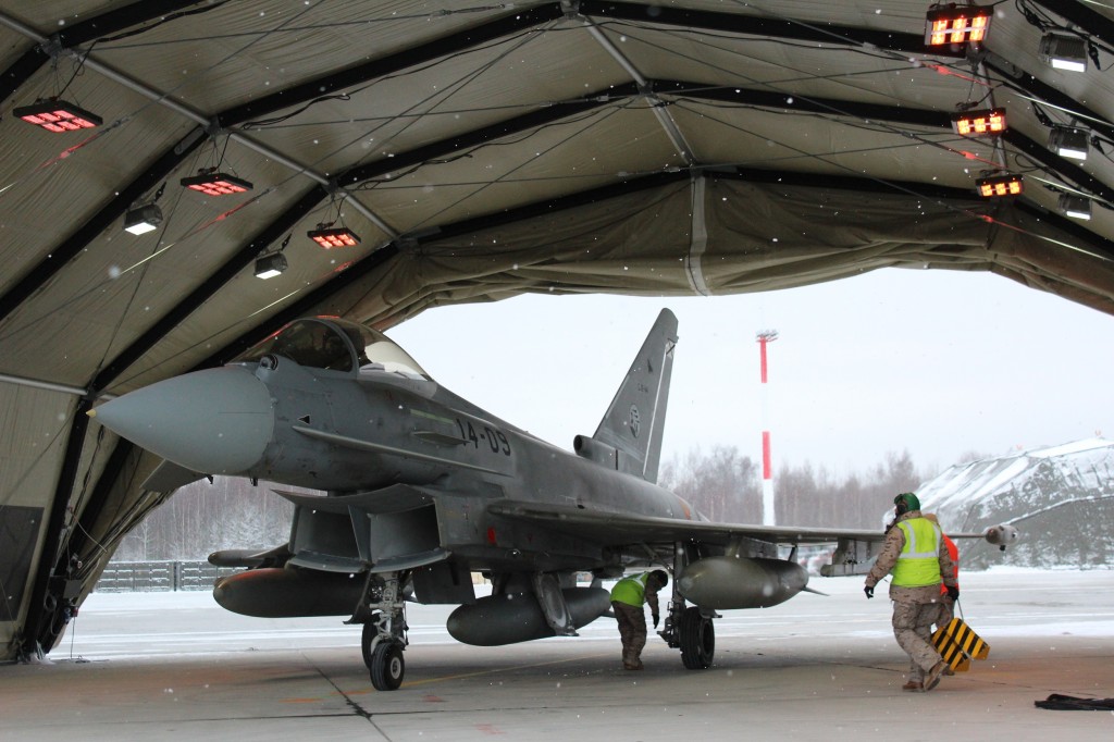 Eurofighter del Ala 14 en el reciente despliegue en Lituania.